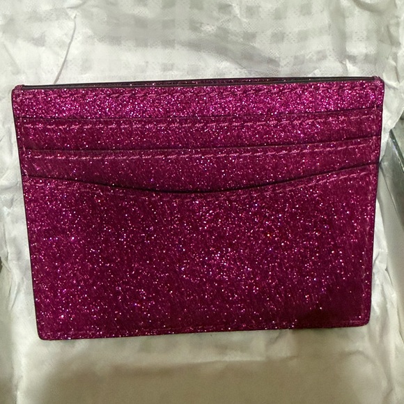 kate spade Glitter Card Holder in Fuchsia Sparkle - Picture 2 of 4